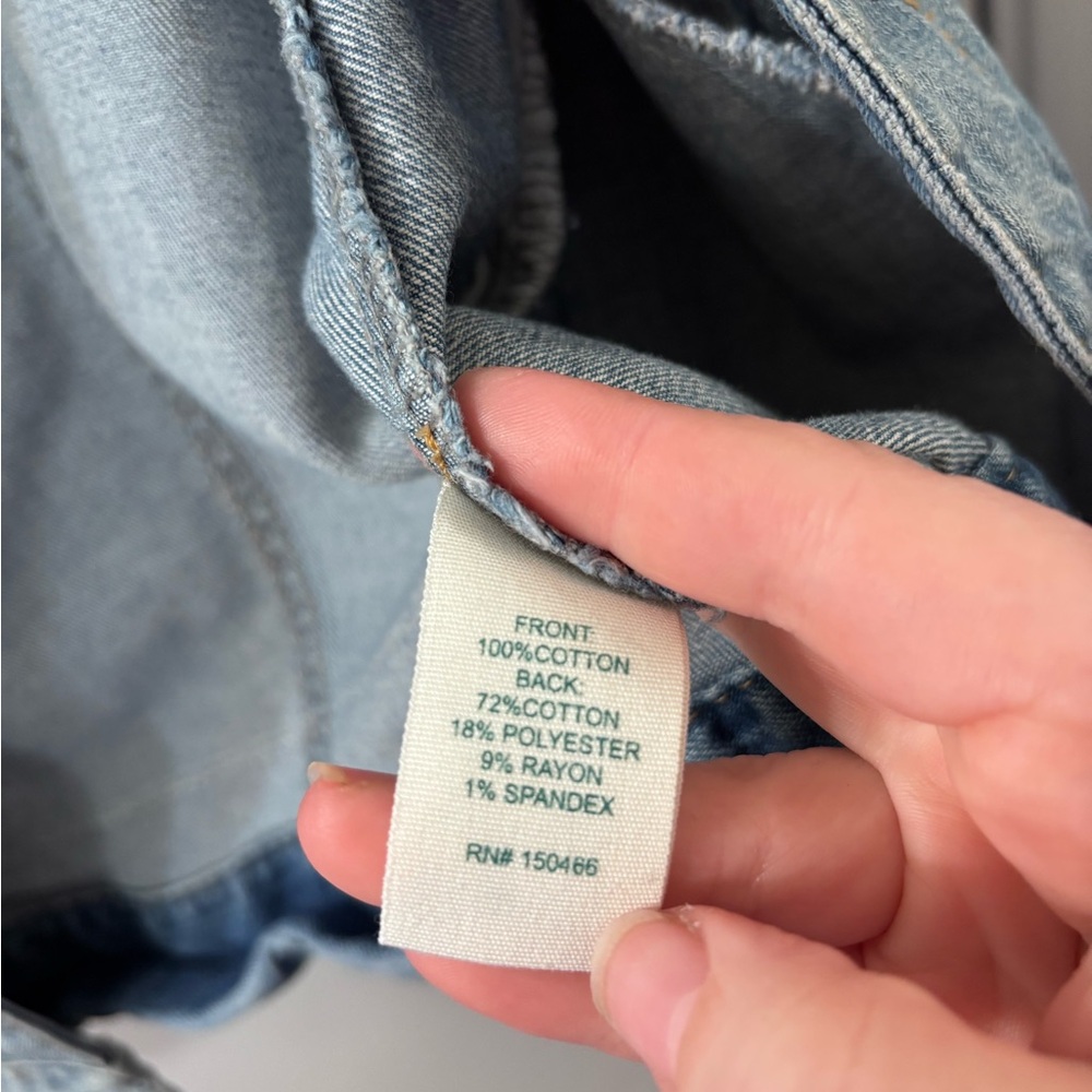 Light Denim Distressed TS Eras Tour Jacket - Picture 5 of 8